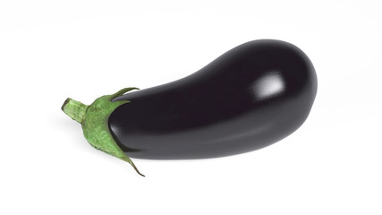 Eggplant, vegetable isolated on white background, close-up view