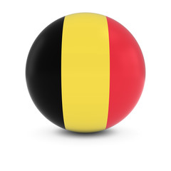 Fototapeta premium Belgian Flag Ball - Flag of Belgium on Isolated Sphere