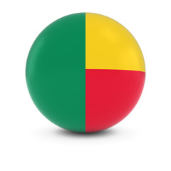Fototapeta premium Beninese Flag Ball - Flag of Benin on Isolated Sphere