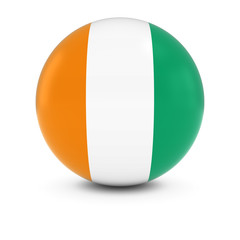 Ivorian Flag Ball - Flag of the Cote d'Ivoire on Isolated Sphere