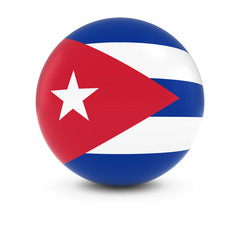 Cuban Flag Ball - Flag of Cuba on Isolated Sphere