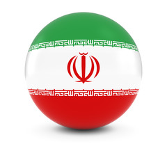 Fototapeta premium Iranian Flag Ball - Flag of Iran on Isolated Sphere