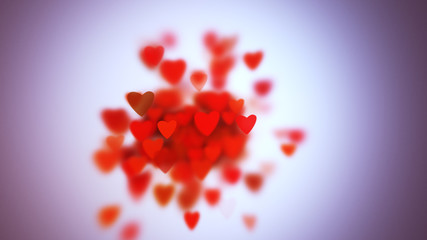 Hearts with depth of field, Valentine’s Day background