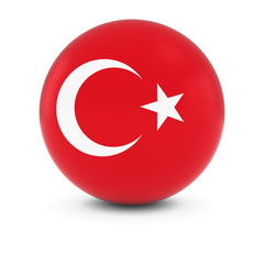 Obraz premium Turkish Flag Ball - Flag of Turkey on Isolated Sphere