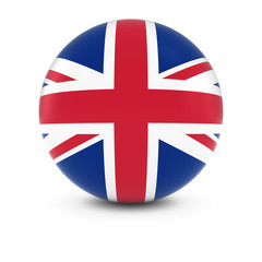 UK Flag Ball - Flag of the United Kingdom on Isolated Sphere