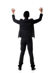 Holding pose of Asian business man