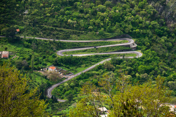 In the Mountains of Montenegro. Serpantine road.