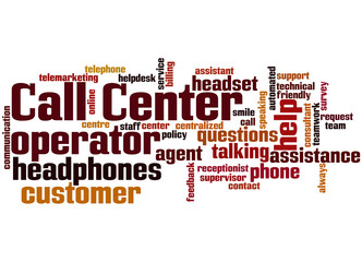 Fototapeta premium Call center, word cloud concept 2