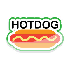 hotdog icon text design on white background isolate vector illustration eps 10