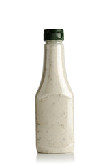 Garlic sauce in a plastic bottle