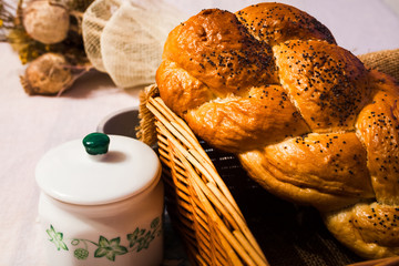 Fresh bread in a basket