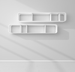 3d rendered modern shelves.