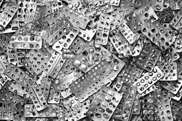 Fototapeta premium A lot of used packs of pills
