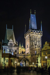 Fototapeta na wymiar Charles bridge tower, Prague