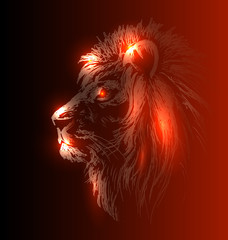 Naklejka premium Vector illustration of lion head