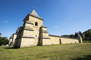 Fototapeta na wymiar Fortified monastery in Bucovina