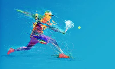 Zelfklevend Fotobehang Abstract tennis player © adimas
