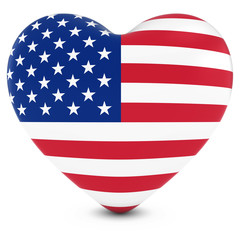 Love America Concept Image - Heart textured with US Flag