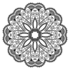 Vector henna tatoo mandala. Mehndi style.
