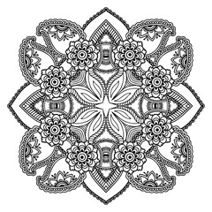 Vector henna tatoo mandala. Mehndi style.
