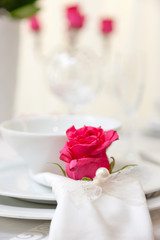 wedding table with flowers