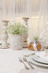 wedding table with flowers