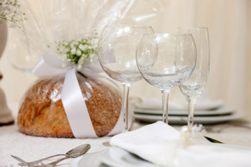 wedding table with flowers