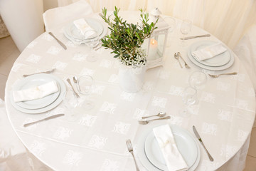 wedding table with flowers