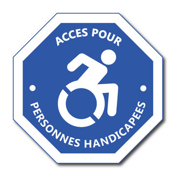 Logo accès pour personne handicapée.