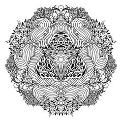 Vector henna tatoo mandala. Mehndi style.
