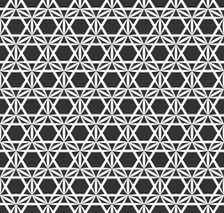 Vector seamless texture. Modern geometric background. Monochrome pattern of hexagons.