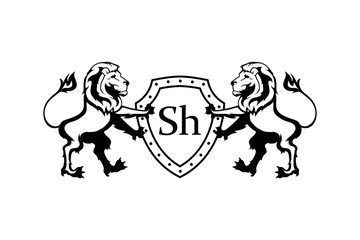 Heraldry lion logo