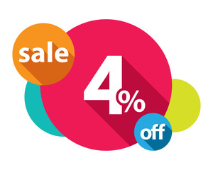 4% discount logo colorful circles