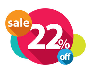 22% discount logo colorful circles