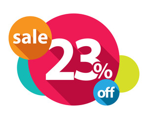 23% discount logo colorful circles