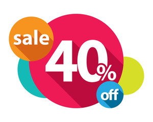 40% discount logo colorful circles