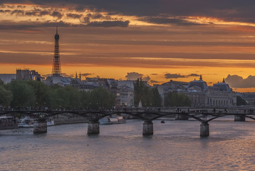 Historical center of Paris at dawn, France
