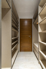 Big wooden wardrobe interior modern home