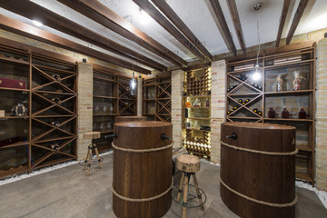 Naklejka na ściany i meble Wine cellar in luxury villa