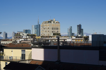 Milan beautiful view of the city skyline