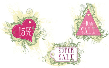 Decorative labels of various shapes