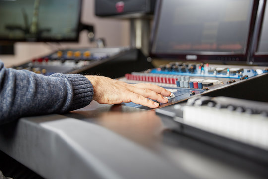 Audio mastering on a professional mixer