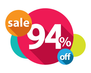 94% discount logo colorful circles