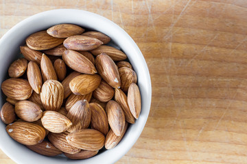 shelled almonds in a bowl