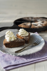 Cherry cake with whipped cream