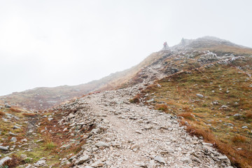 rock road to the peak of mountain