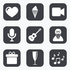 Party celebration, birthday icons. Carnival.