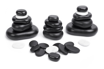 Fototapeta na wymiar isolated massage stones set
