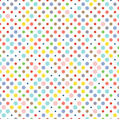 Seamless dotted pattern, polka dot fabric, wallpaper, vector.