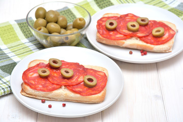 Sandwich with chorizo